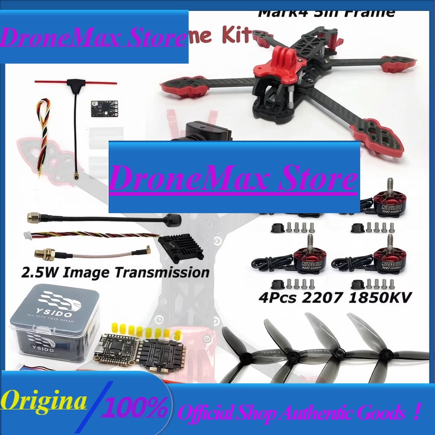 Drone Kit Racing - DroMaRC FPV Racing Drone 225mm 5inch